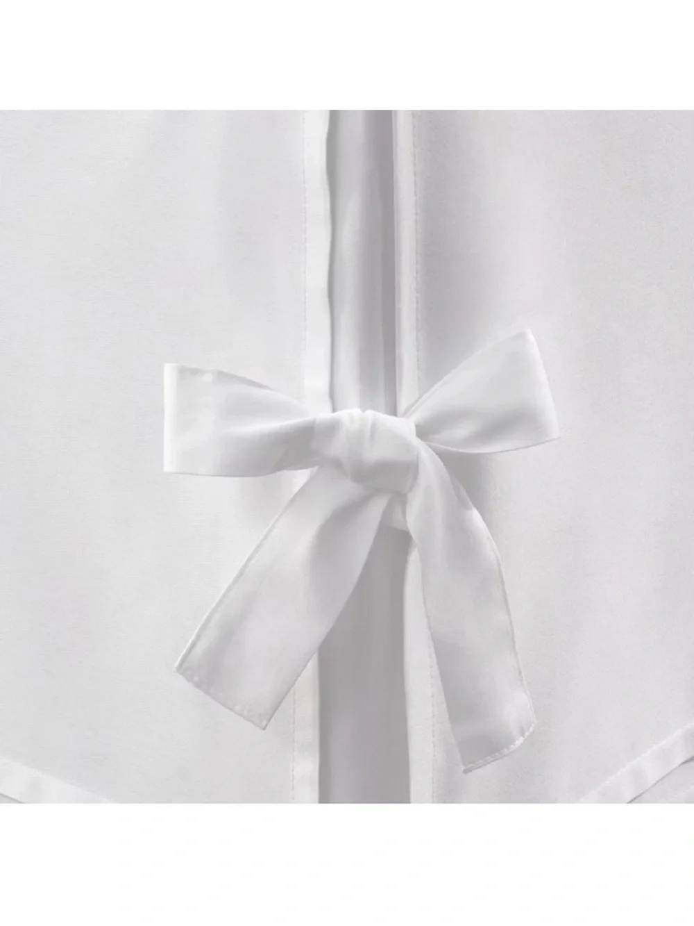 Cottage Laura Ashley FULL Corner BOW Ties Tailored Bedskirt White Cotton Sateen